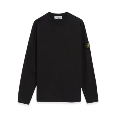 Stone Island 63750 Heavy Cotton Fleece Garment Dyed Crewneck Sweatshirt - 24SS "Black"