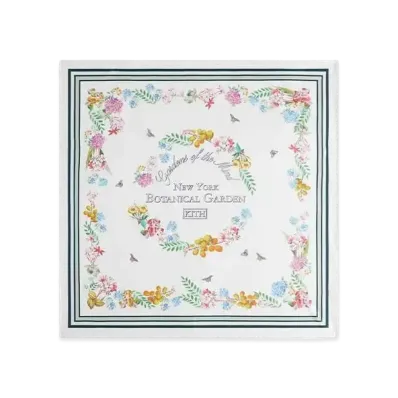 Kith x New York Botanical Garden Printed Silk Scarf "White"