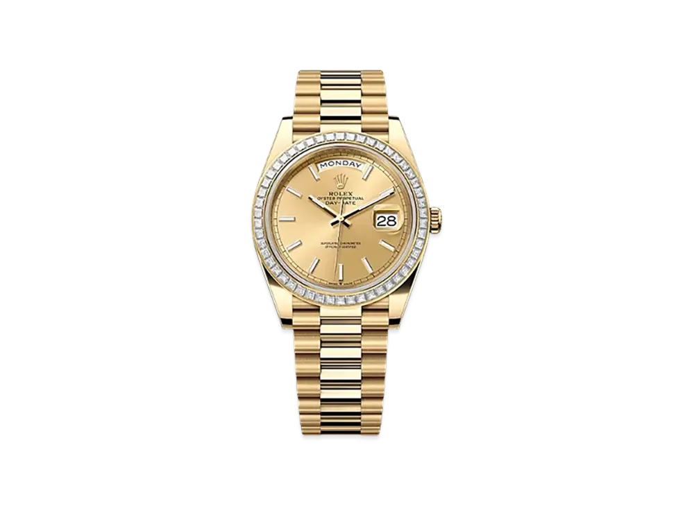ROLEX Day-Date 40mm Yellow Gold Diamond 228398TBR "Champagne-colour"