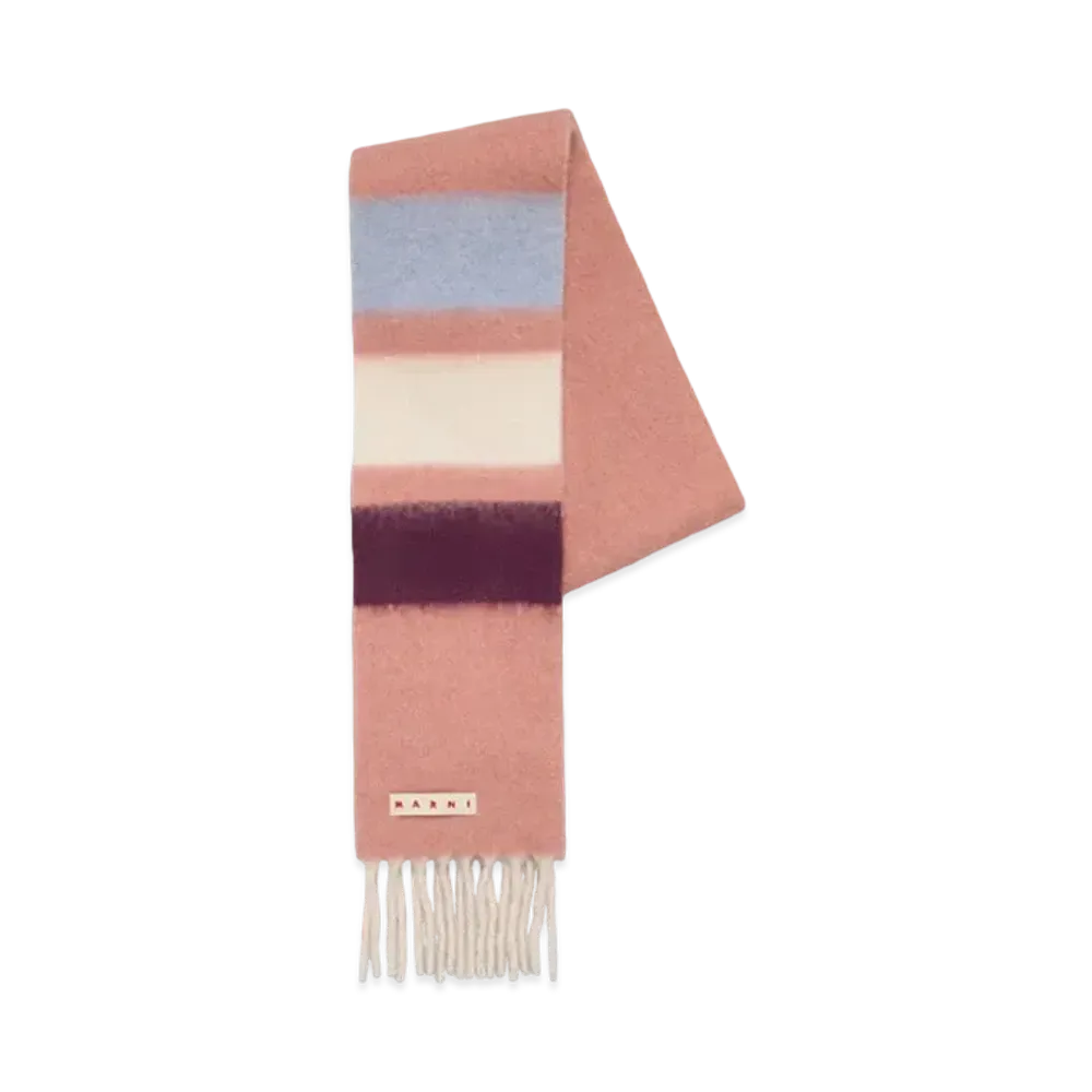 Marni Alpaca Striped Scarf "Pink Sand"