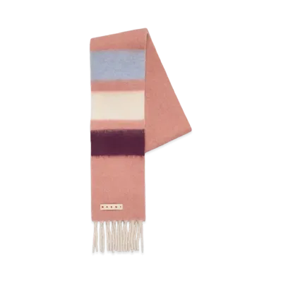 Marni Alpaca Striped Scarf "Pink Sand"
