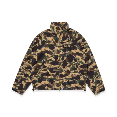 A BATHING APE x CLOT Camo Sleeve Detachable Rain Jacket "Yellow"