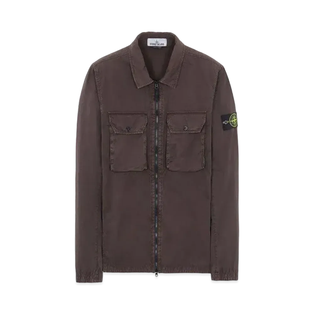 Stone Island 113WN BRUSHED COTTON CANVAS_'OLD' EFFECT "Dark Brown"