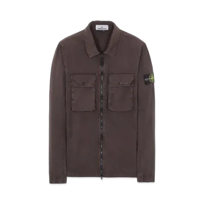 Stone Island 113WN BRUSHED COTTON CANVAS_'OLD' EFFECT "Dark Brown"