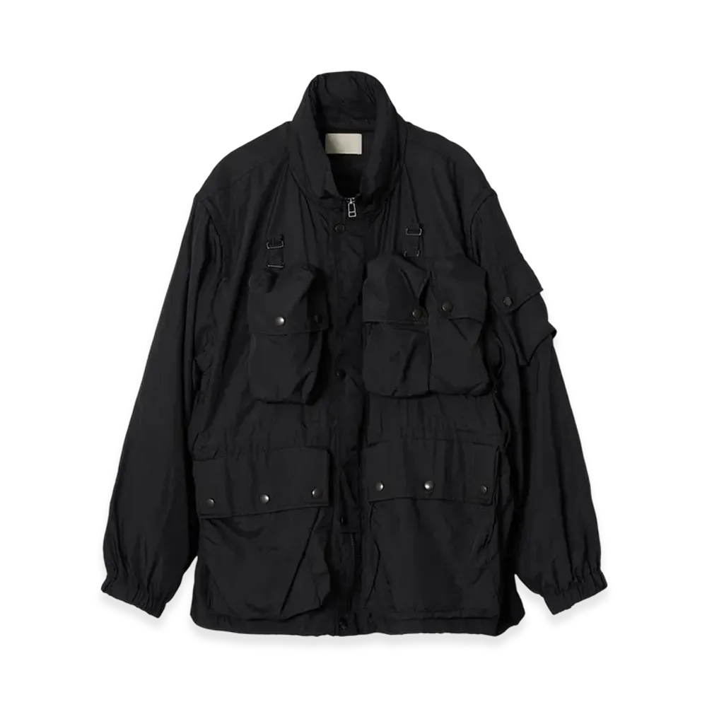 YOKE Light Nylon Taslan Multi Pockets Detachable Utility Blouson "Black"