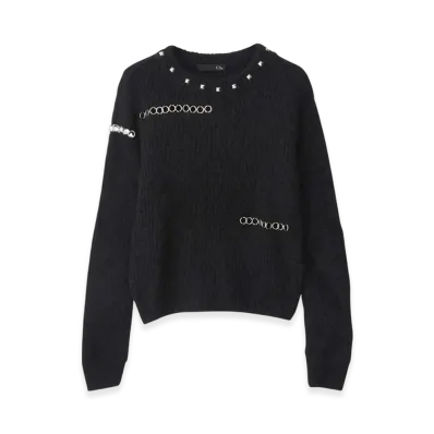 HYSTERIC GLAMOUR Studded Rib Sweater "Black"