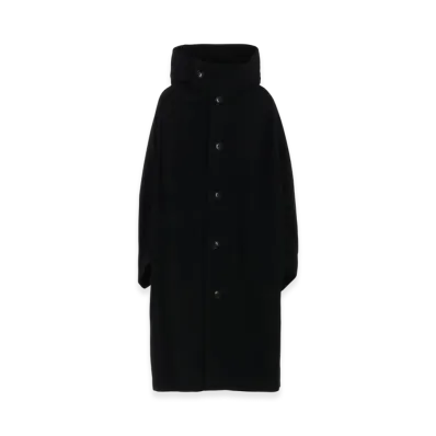 Y's Airy Mosser Long Cape Coat "Black"