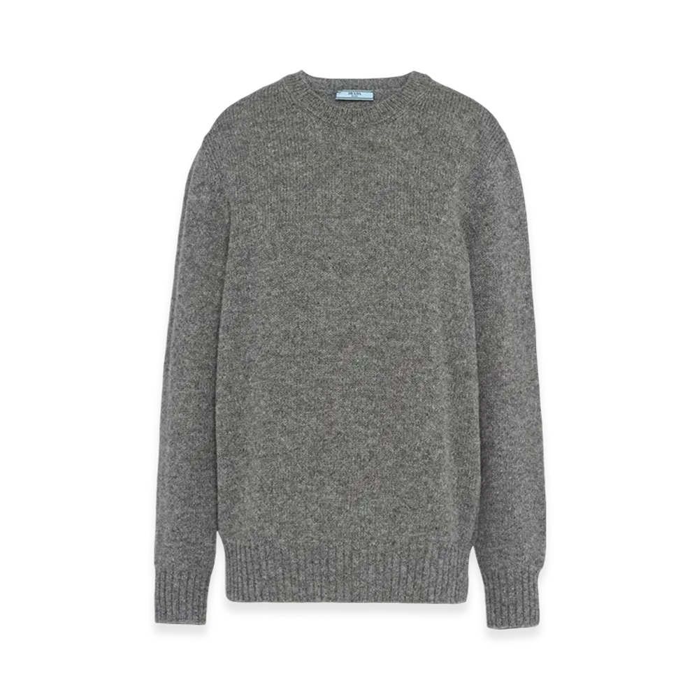 PRADA Women's Wool and Cashmere Crewneck Sweater "Grey"