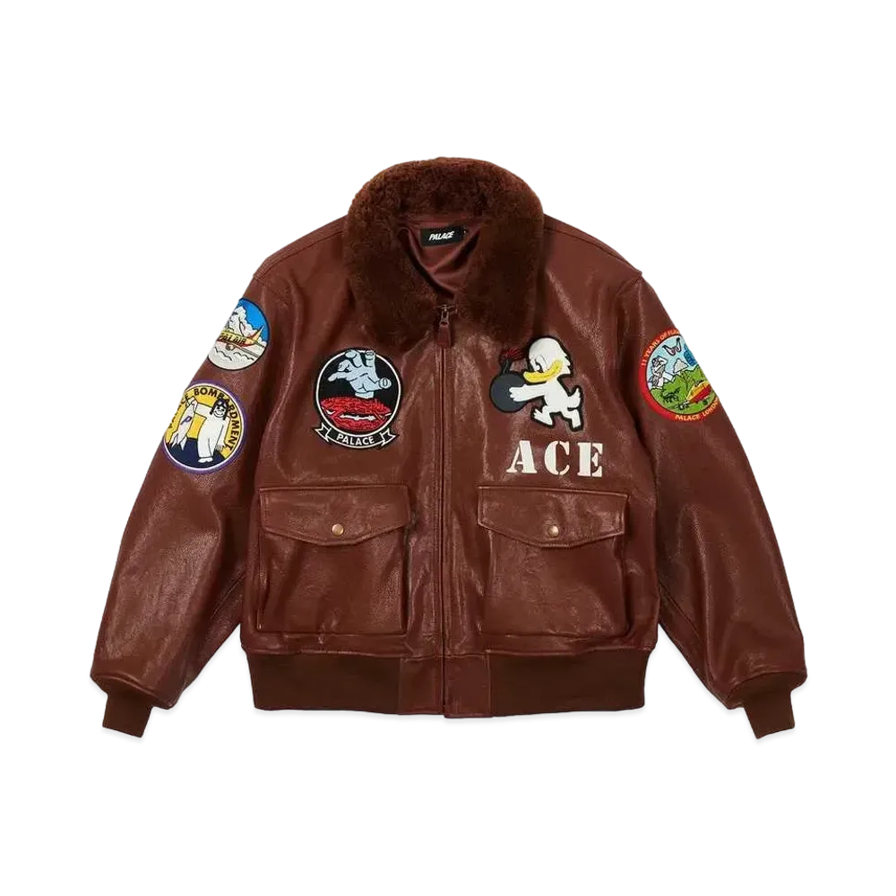 PALACE LEATHER FLIGHT JACKET "Brown"