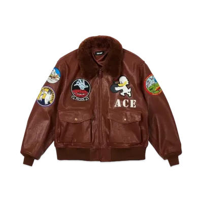 PALACE LEATHER FLIGHT JACKET "Brown"