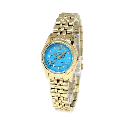 MICHAEL KORS Women's Lexington Watch Stone Index Marble "Turquoise Blue"