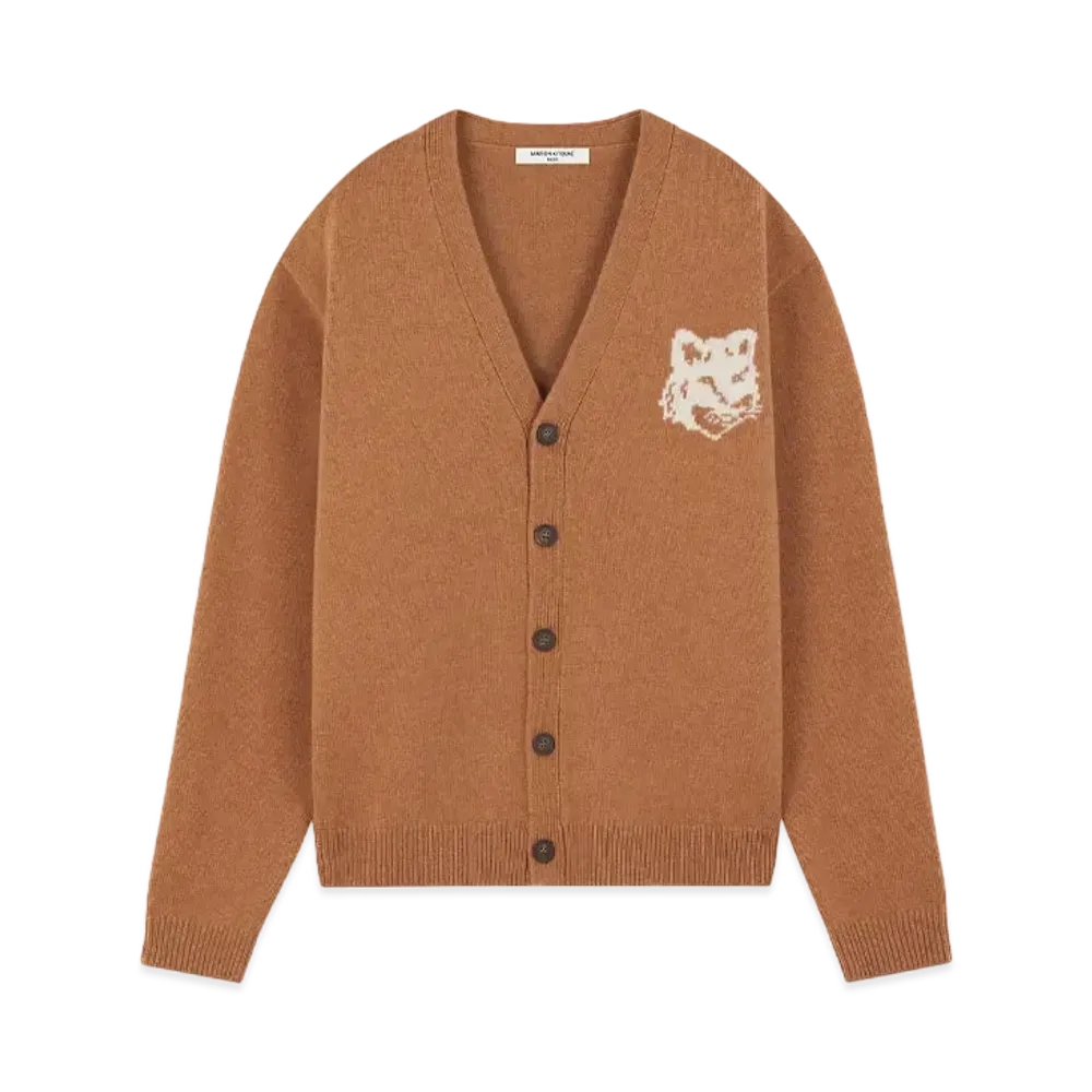 Maison Kitsune Fox Head Intarsia Comfort Cardigan "Sequoia"