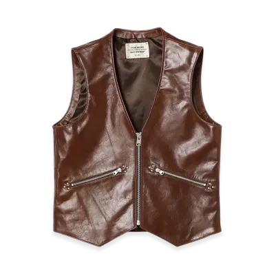 BEAMS FUTURE ARCHIVE Leather Vest "Brown"