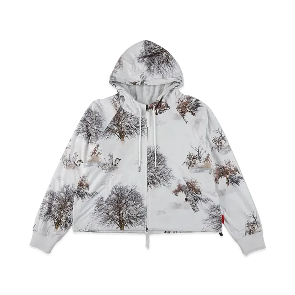 WIND AND SEA Fleece Zip Up Hooded Shirt "White_Camo"