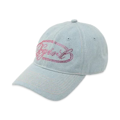 X-Girl Women's Rhinestone Oval Logo 6Panel Denim Cap "Light Indigo"