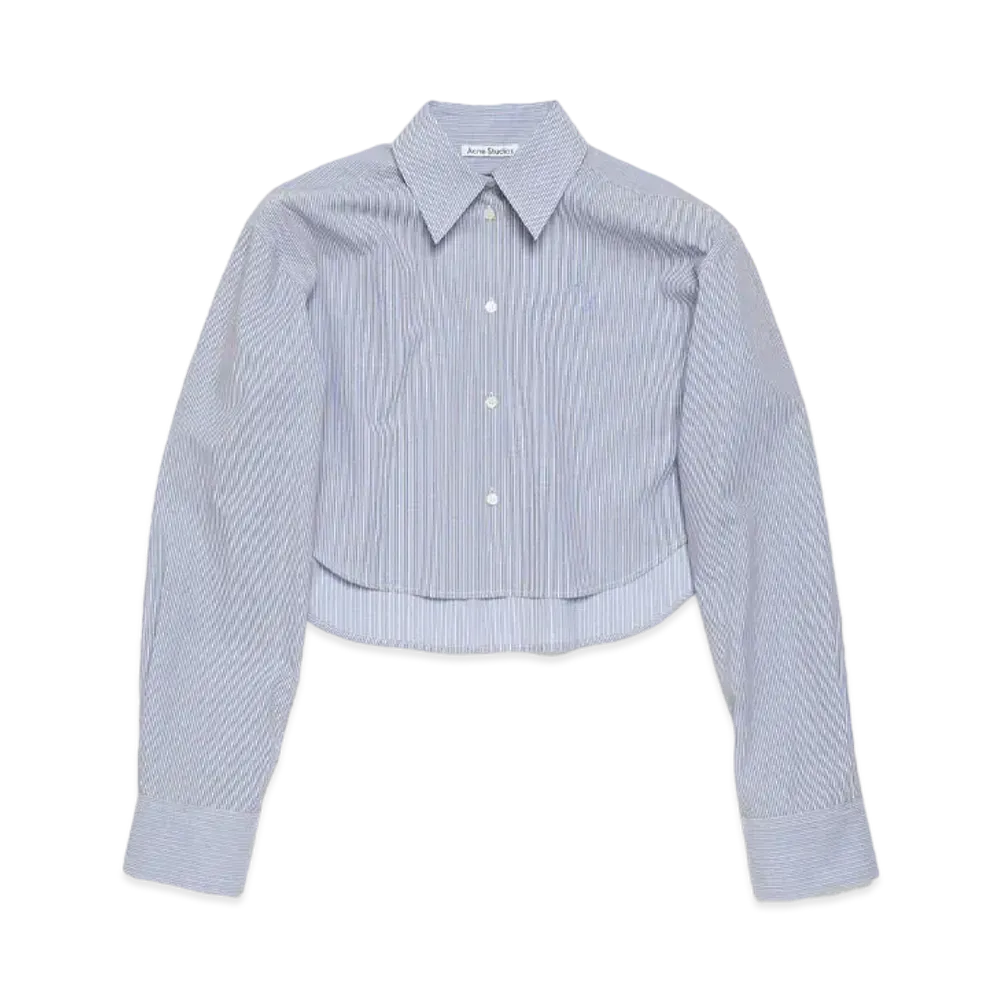 Acne Studios Shirt Jacquard Pinstripe "Sky Blue/Coffee Brown"