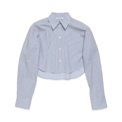 Acne Studios Shirt Jacquard Pinstripe "Sky Blue/Coffee Brown"