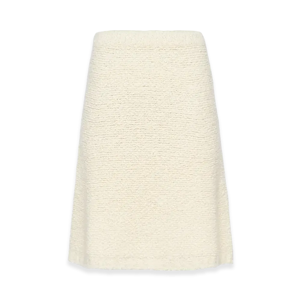 PRADA Women's Boucle Mohair Knit Skirt "White"