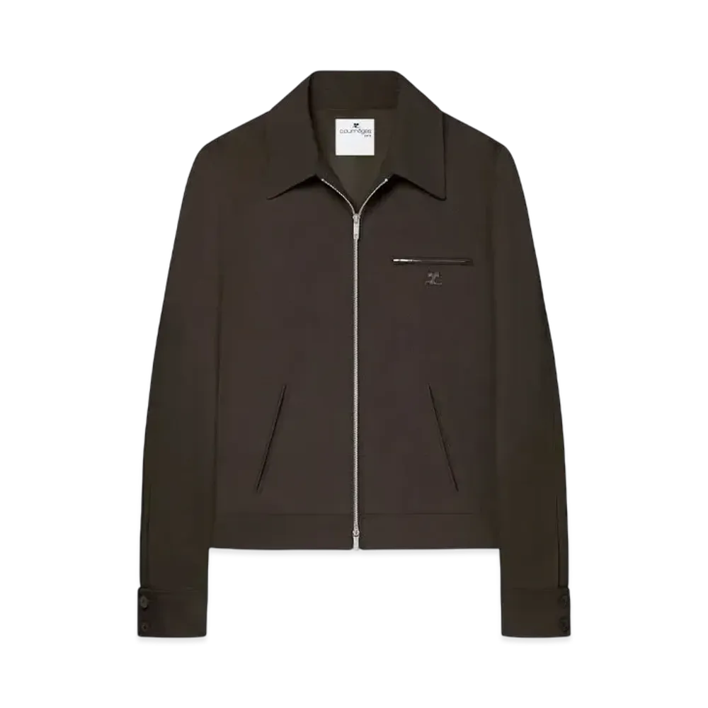 Courreges Signature Retro Twill Jacket "Mud Brown"