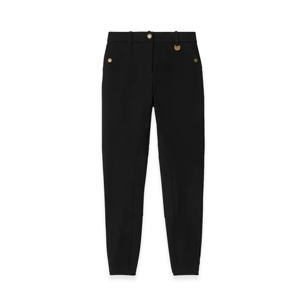 Burberry Women's Herringbone Stretch Cotton Jodhpurs "Black"