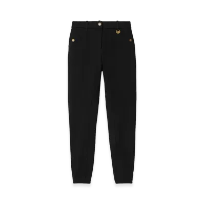Burberry Women's Herringbone Stretch Cotton Jodhpurs "Black"