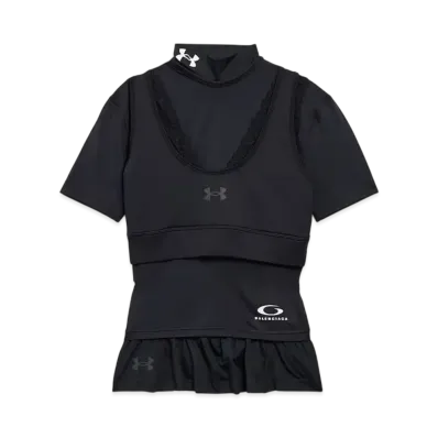 BALENCIAGA x Under Armour Women's Crewneck Layered Short Sleeve Top "Black"