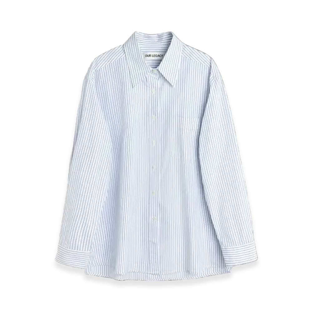 OUR LEGACY Women's Favourite Shirt "Blue Schnabel Stripe"