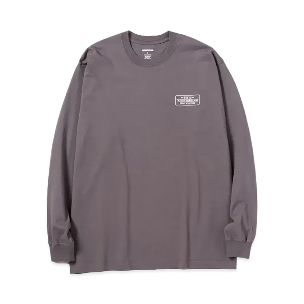 NEIGHBORHOOD BAR & SHIELD / C-TEE . LS "Grey"