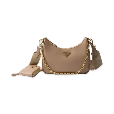 PRADA Re-Edition 2005 Saffiano Leather Bag "Beige Pink"