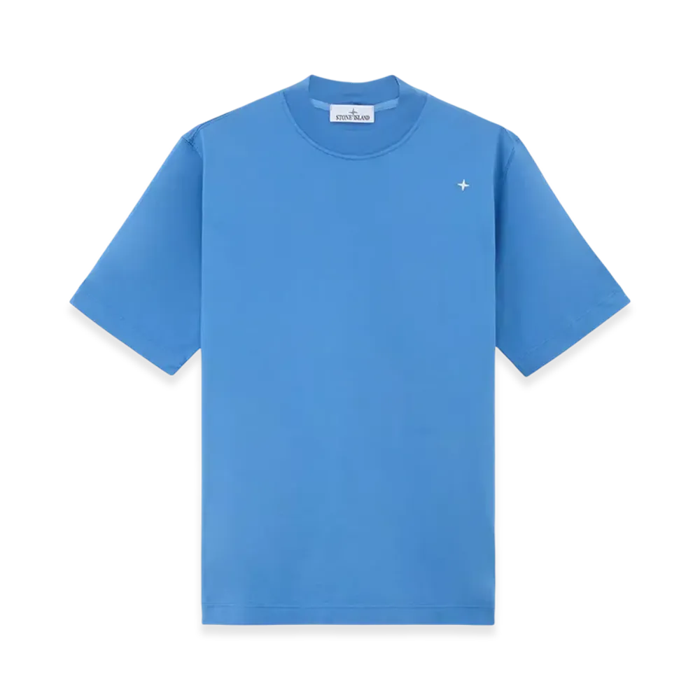 Stone Island 202G3 60/2 Mercerized Cotton Jersey Stone Island Stellina Short-Sleeve T-Shirt with Embroidery - 24FW "Periwinkle"