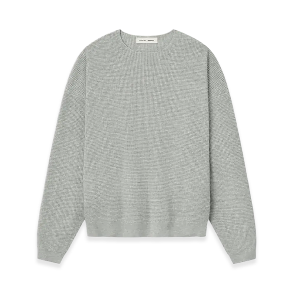 FEAR OF GOD ESSENTIALS Waffle Crewneck Sweater "Concrete Heather"