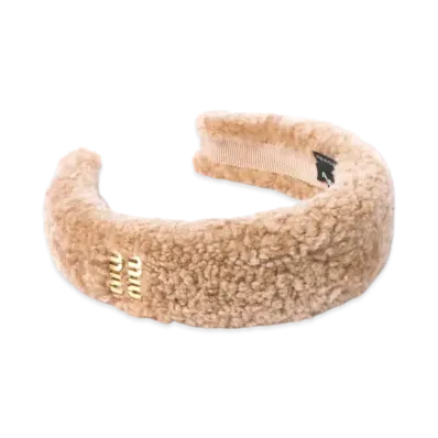 MIUMIU Shearling Headband "Camel"