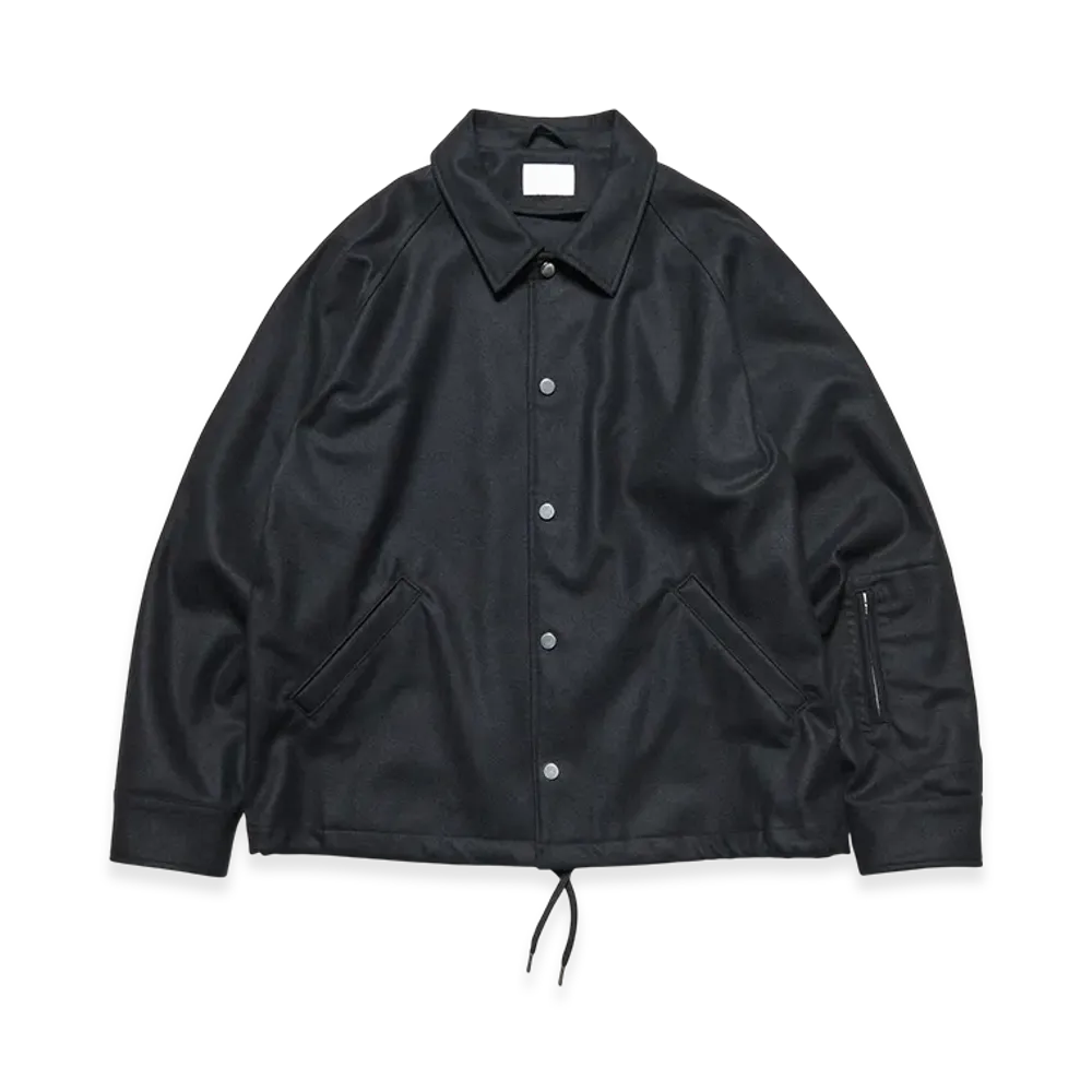 SOPHNET. Light Melton Wool Coach Jacket "Black"