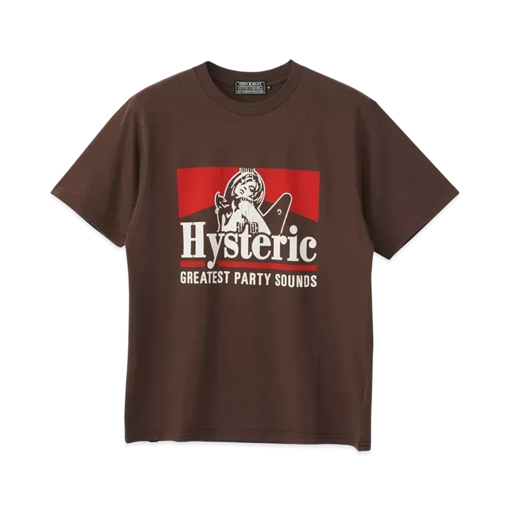 HYSTERIC GLAMOUR Greatest Party Sound T-Shirt "Brown"