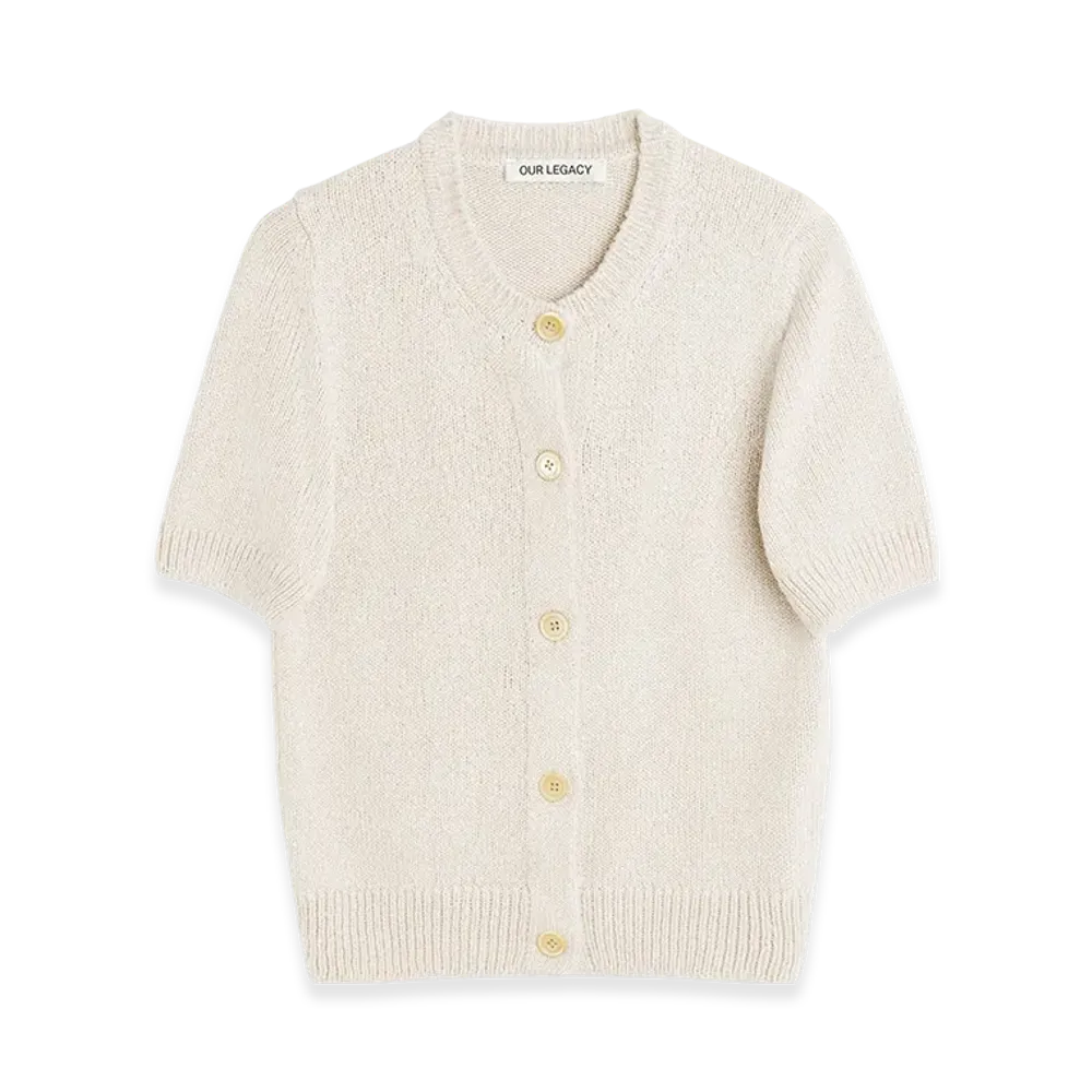 OUR LEGACY Women's Shrunken Cardigan "Oyster Cherub Silk"