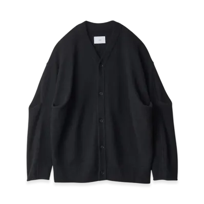 ssstein Extra Fine Wool Knit Tucked Cardigan "Black"