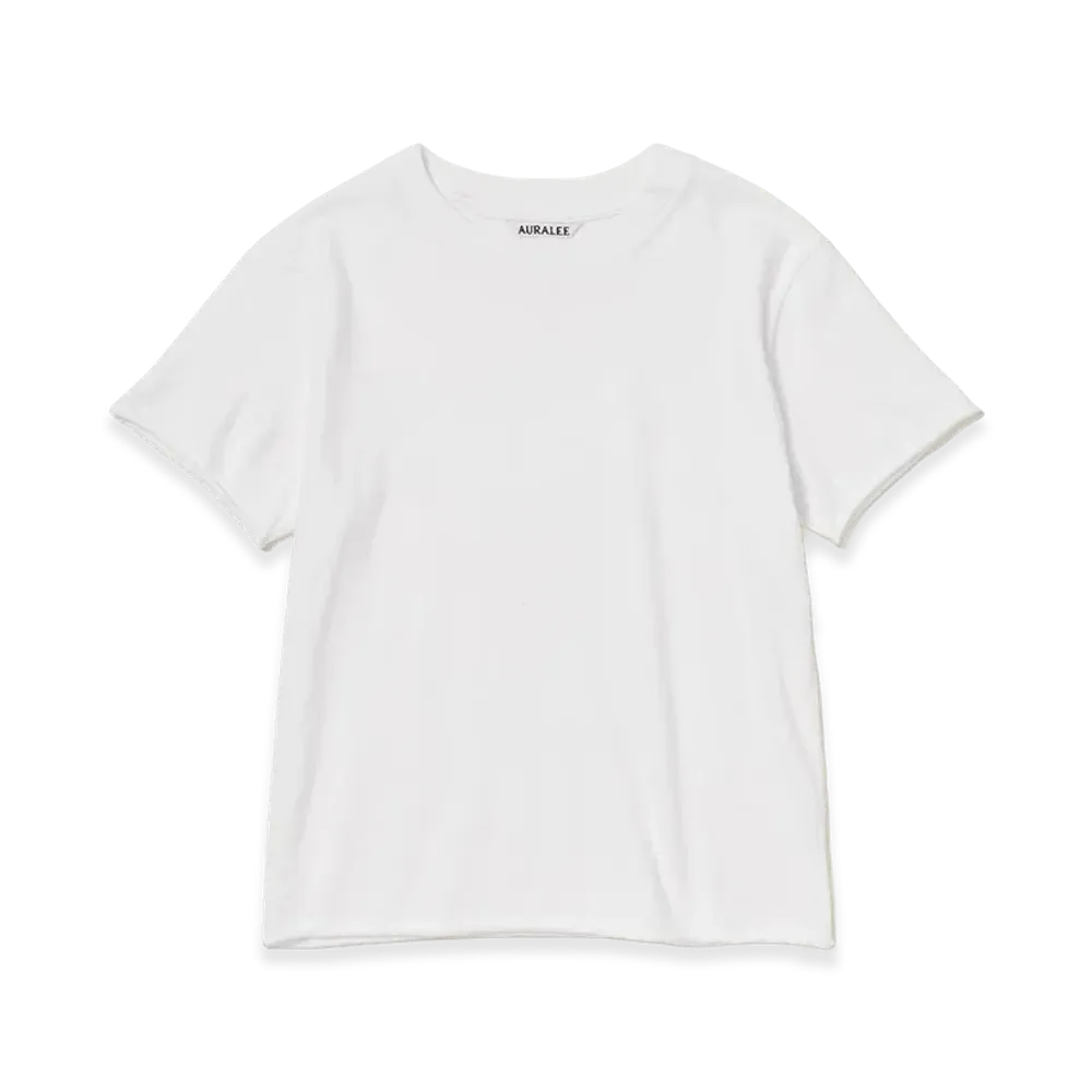AURALEE Women's Brushed Organic Cotton Jersey Tee "White"