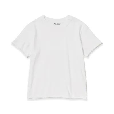 AURALEE Women's Brushed Organic Cotton Jersey Tee "White"