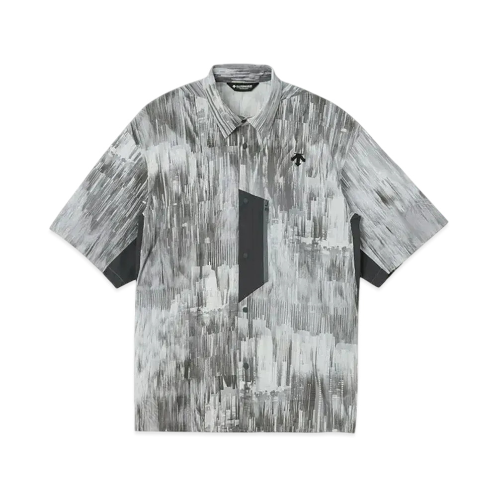 DESCENTE ALLTERRAIN Windshell Half Sleeve Shirt "Gray Print"