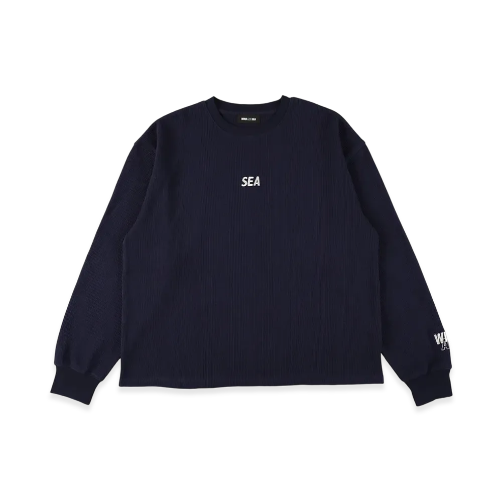 WIND AND SEA Waffle L/S Tee "Navy"