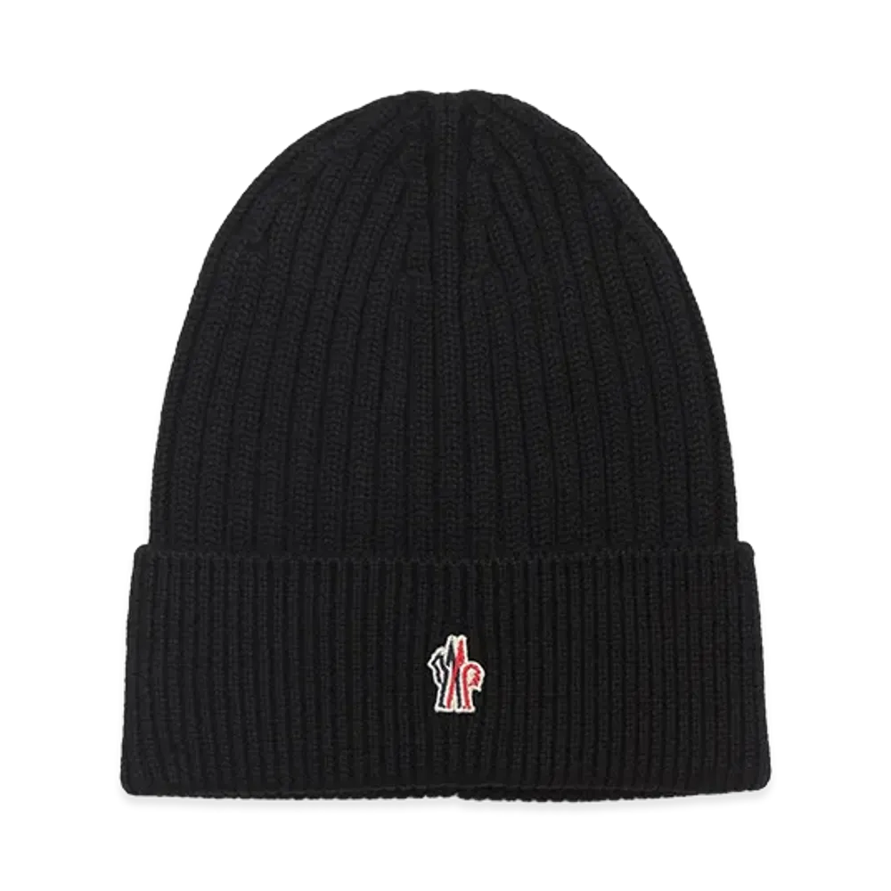 MONCLER Grenoble Rib Knit Wool Beanie "Black"