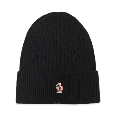 MONCLER Grenoble Rib Knit Wool Beanie "Black"