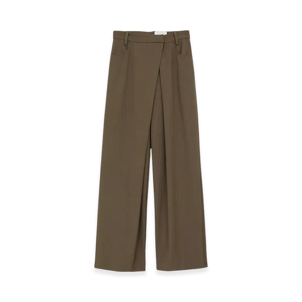 CLANE x Minami Tanaka Tuck Herringbone Slacks "Beige"