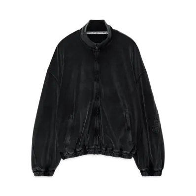 Alexander Wang Emboss Logo Track Jacket "Washed Pepper"
