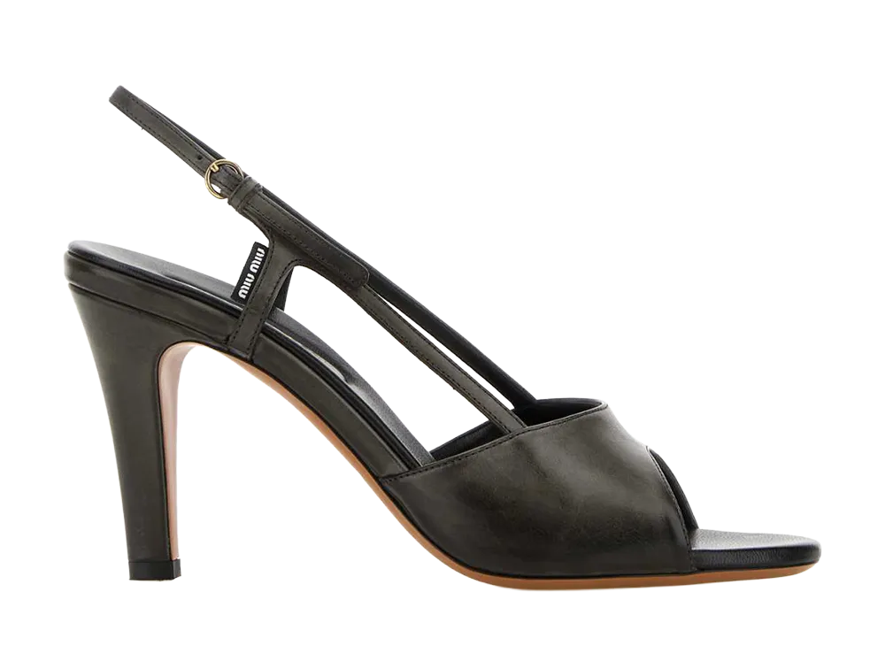 MIU MIU Women's Leather Sandals "Black"