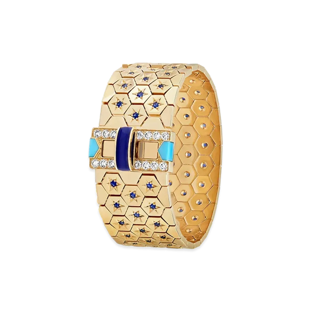 Van Cleef & Arpels Ludo bracelet "18K Yellow gold/Sapphire/Turquoise/Diamond/Lapis lazuli"
