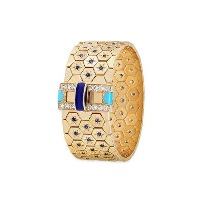 Van Cleef & Arpels Ludo bracelet "18K Yellow gold/Sapphire/Turquoise/Diamond/Lapis lazuli"