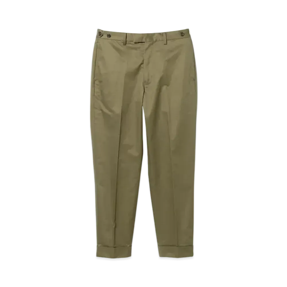 BEAMS IVY Trousers Ankle Cut 80/3 Twill "Olive"