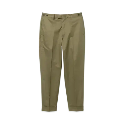 BEAMS IVY Trousers Ankle Cut 80/3 Twill "Olive"