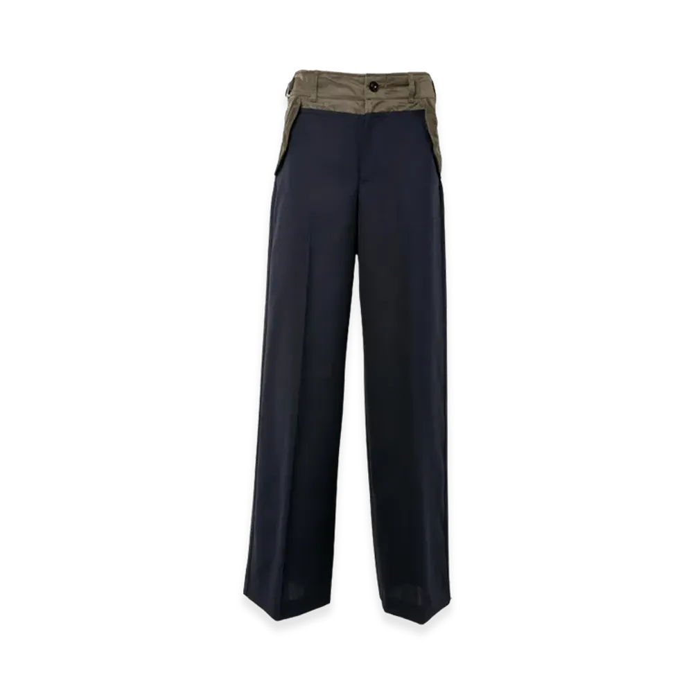 sacai Suiting Mix Pants "Navy/Dark Khaki"